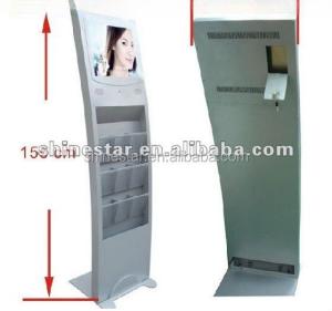 China 22 TFT LCD floor stand digital signage display,newspaper shelf,magazine brochure leaflet newspaper holder advertising display on sale
