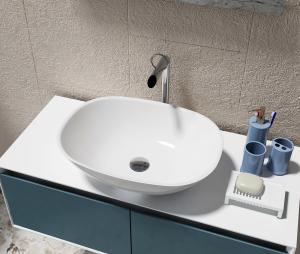 Wholesale White Counter Top Wash Hand Basin Artificial Stone Bathroom Sink from china suppliers
