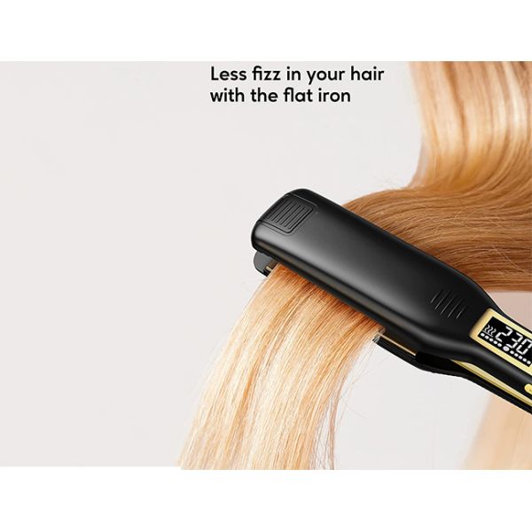 Multiscene Wide Flat Iron Hair Straightener Titanium Digital LCD Display 110-220V
