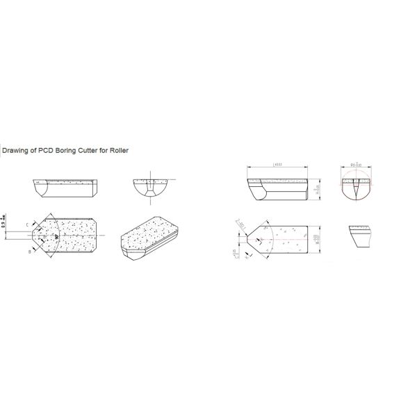 Customized Fine Boring Tool Bar PCD Tip Grooving Bit High Abrasive Resistance