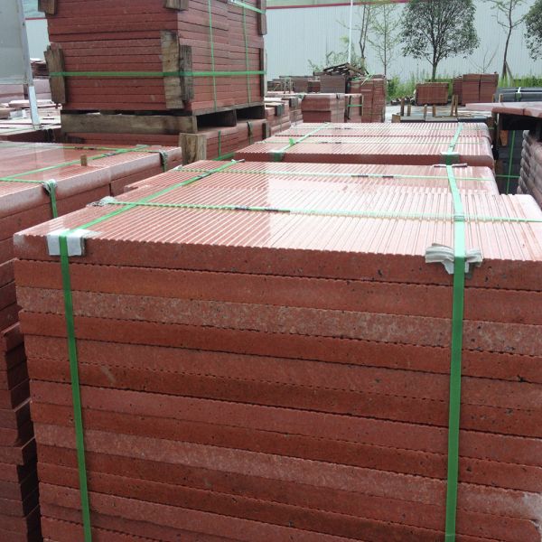 Red Color Rough Granite Kitchen Countertop Floor Tiles 50x50 Slab 2.73 g/cm3