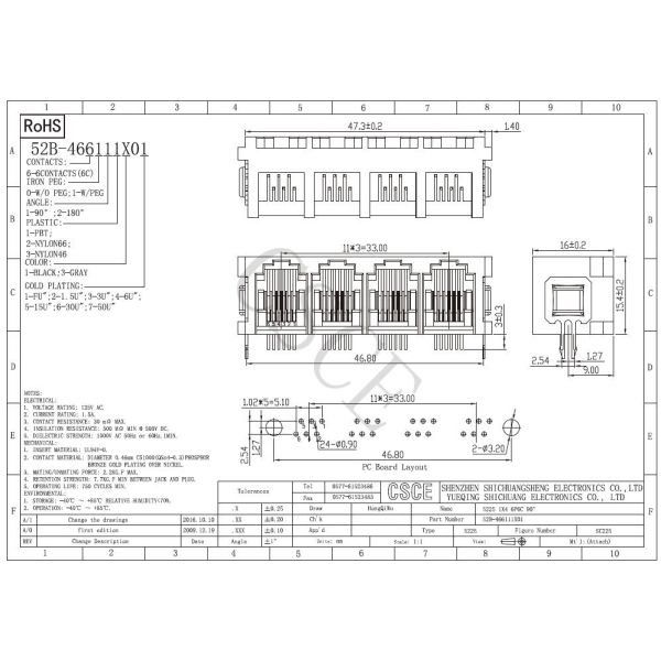 RJ11 Modular Jack With Hook