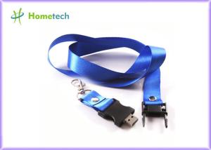 Advertising Blue Lanyard USB Stick 16gb Customized Flash Memory Drive for engineer / designer
