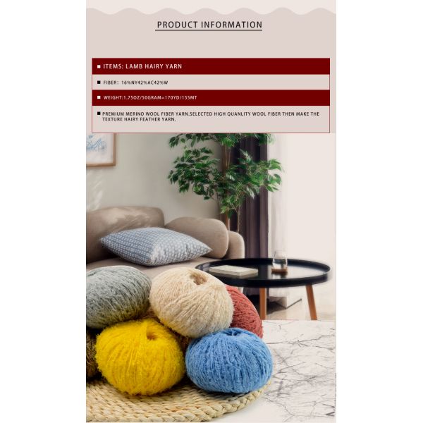 3NM Merino Fluffy Knitting Wool Yarn For Scarf