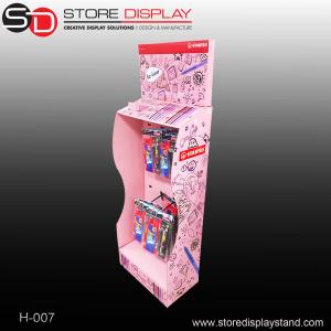 China Corrugated stand display retail hanging hook floor displays on sale