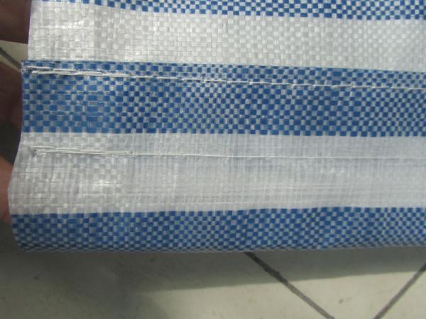 Quality blue white stripe polyethylene tarpaulin for sale