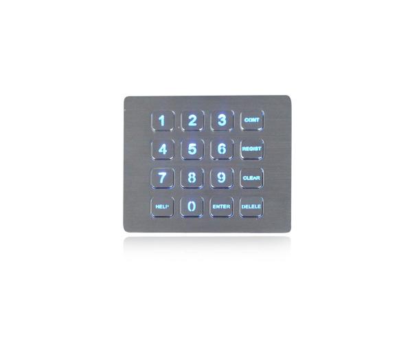 Quality Panel Mount Keypad 16 Button 0.45mm Short Stroke Metal Numeric Keypad for sale