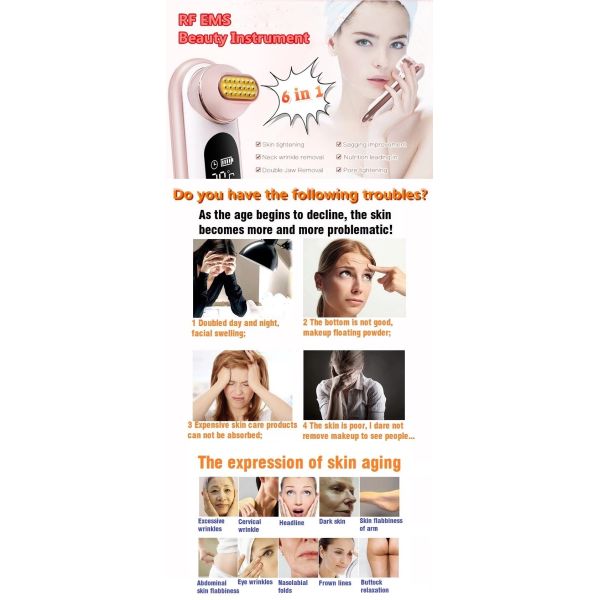 20 Mins Deep Cleaning EMS RF Hot Lifting Beauty Instrument