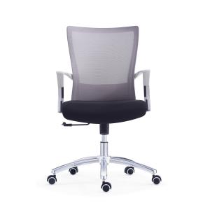 China Modern Office Furniture Middle Back Mesh Back Fabric Seat Swivel Office Chair on sale