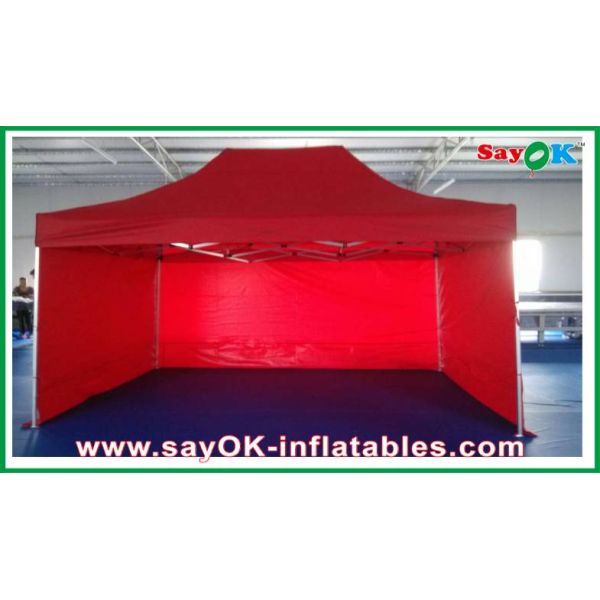 Event Canopy Tent Oxford Cloth Durable Pop-Up Tent Aluminum Frames Red With Printing