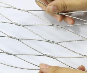 China Rhombus Stainless Steel Cable Netting , Bird Aviary Steel Cable Mesh No Toxic on sale