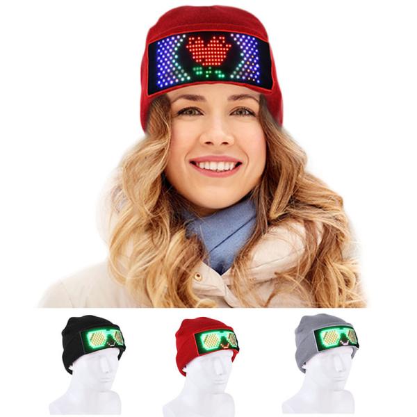Quality Display Beanie Hat Bluetooth APP DIY LED Smart Cap Unisex Editable for sale