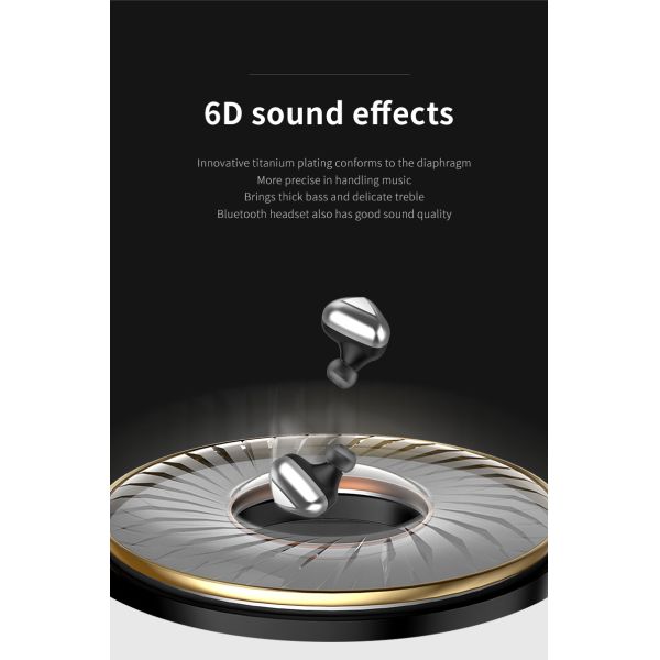 HiFi 6D Stereo Bluetooth 5.0 Tws Wireless Headphones Ipx6 Waterproof Headset Handfree Sport Bluetooth Earphone