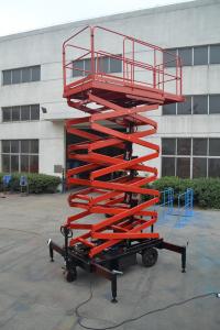 China Ware House Using Motorized Scissor Lift 12m platform Height DC Lifting and Moving on sale