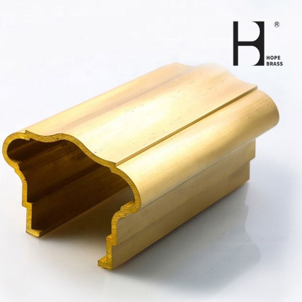 2500mm Length Brushed Brass Handrail , ISO9001 Brass Stair Rail
