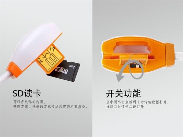 Quality mobile phone cable with card reader function for sale