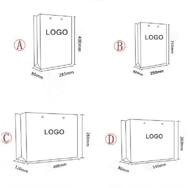 28.5*8*40cm Pink Paper Bags Custom Logo