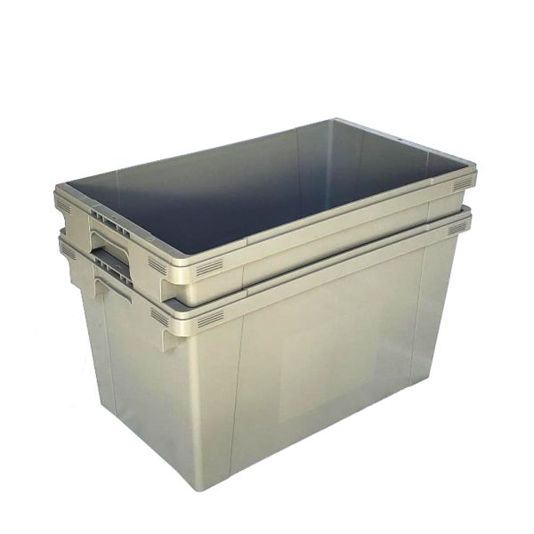 Collapsible Stackable Plastic Milk Crates Reusable Moving Boxes With Lids Injection