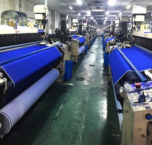 OEM ODM Fake Knitted Denim Fabric Indigo Black 180cm Heavyweight