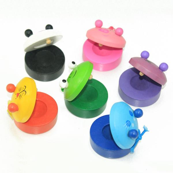 Quality Castanets 2.5cm Wooden Clapper Toy Handle Musical Instruments for sale