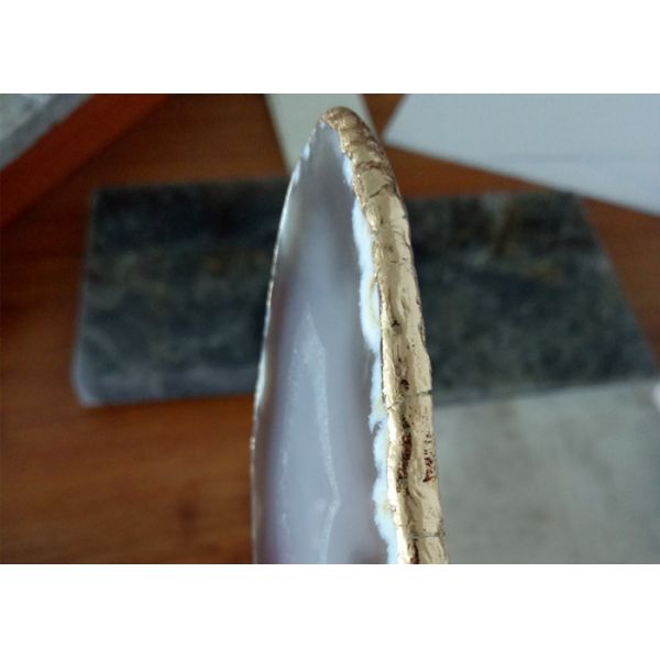 Modern Natural Stone Crafts Colorful Agate Stone Slice Coasters For Decoration