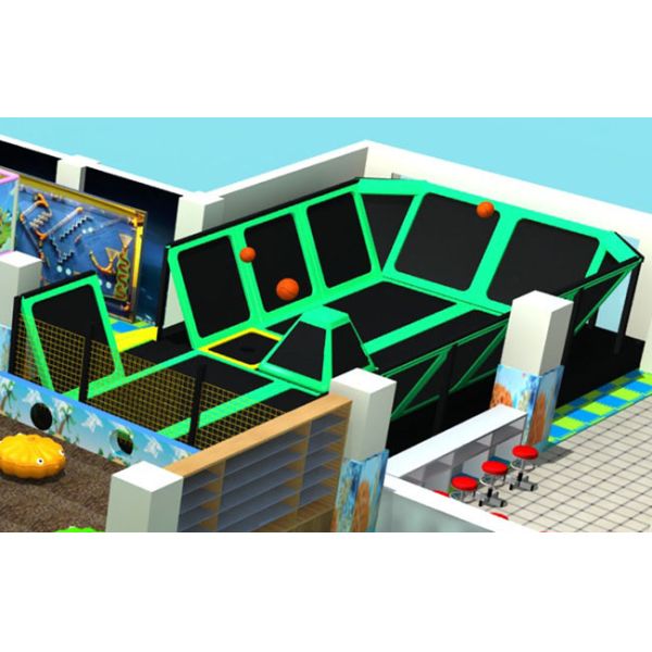 Small Trampoline For Kids Indoor Outdoor Big PVC Jumping Bed For Kids In Amusement Park
