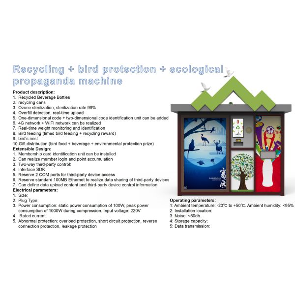 Fun Bird Interactive Bird Food Sale Timed Feeding Bird Recycling Machine