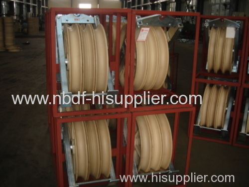 Overhead Lines Large Diameter Rope Pulley Two Bundled Stringing Blocks