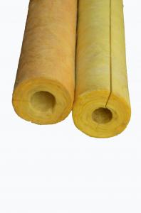 Wholesale Rigid Glass Wool Pipe Insulation 64 Kg/m3 , High Temperature Pipe Insulation from china suppliers