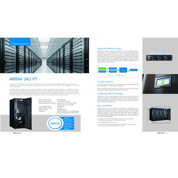 Santak ARRAY 3A3 PT 200kVA Frequency Online Backup Supply UPS with 25kW Power Module
