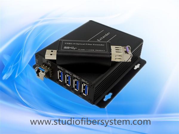 Quality 4Port compact USB3.0 over dual or single fiber extender to 250M for USB printer  USB camera and USB Mouse and keyboard for sale