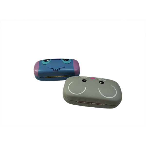 Leather Cute Portable Contact Lenses Case with stylish holder & mirror | various colors | hard case