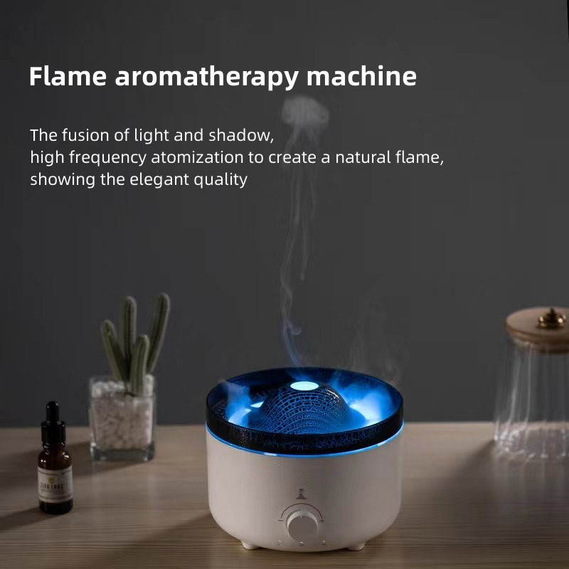 Serene Sleep Fire Flame Humidifier With 7-Color LED Light For Aromatherapy And Stress Relief