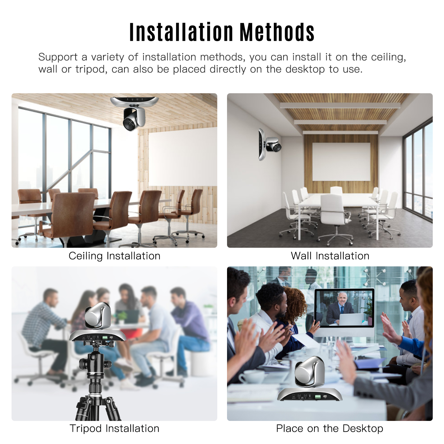 Windows Intel Core i5 All-in-One Integrated Professional Video Conference System with 10x PTZ Camera 1080P WIN10, WIN7,