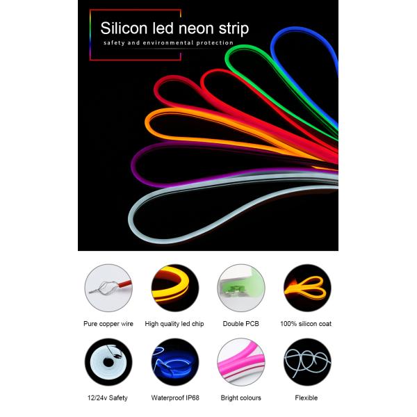 20×10mm LED Neon Flex Light , Waterproof IP67 Flexible Neon Light Rope