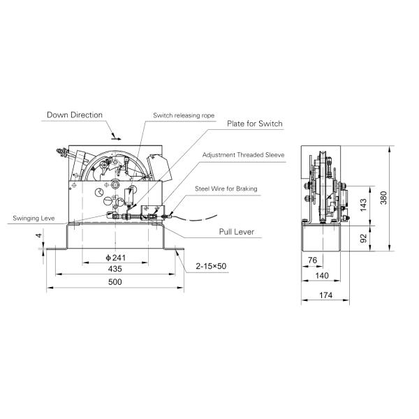 0.25 - 2.0m/S Speed Elevator Safety Components Overspeed Governor Lift Safety Devices