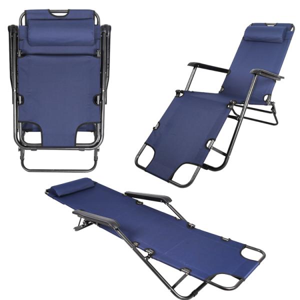 Outdoor Sun Lounger Beach Chair Portable and Foldable for Patio Garden Camping Pool