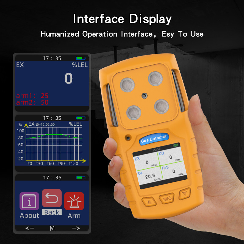 High Precision Co H2s O2 Ch4 Gas Detector Multi Gas Analyzer