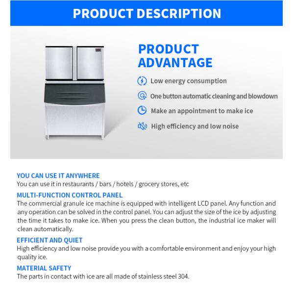 Top Sale 227kg/24hours Commercial Ice Cube Machines For Dessert Shop