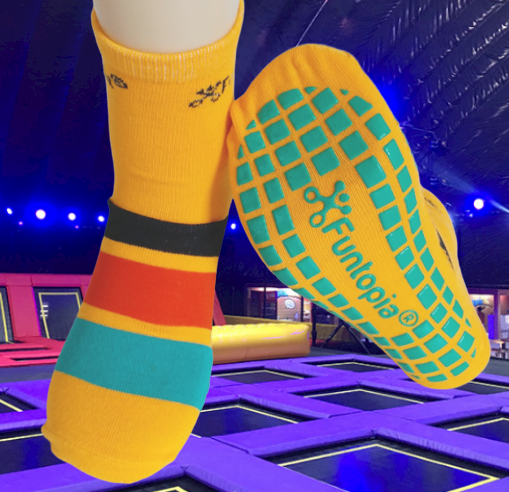 Funtastic Pattern Trampoline Grip Socks Snagging Resistance Bounce Socks For Trampoline Park