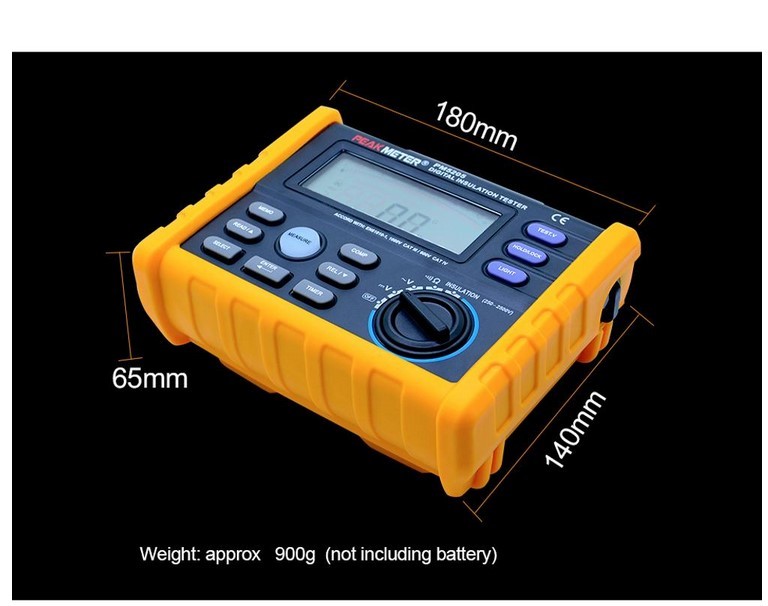 2500V Digital Insulation Resistance Tester Auto Power Off Auto Calculate PI And DAR