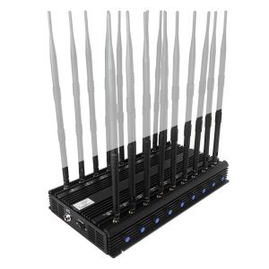 China 18 Antennas Cell Phone Signal Jammer 2 3 4 5 G WiFi GPS VHF UHF Wireless Signal Jammer on sale