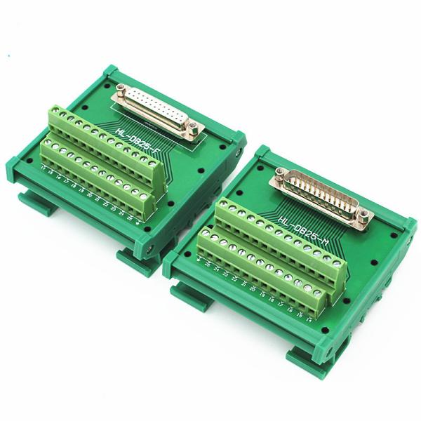 Quality DB25 Single End Connectors D Sub 25 Pin Terminal Block Breakout Board DIN Rail Mounting for sale