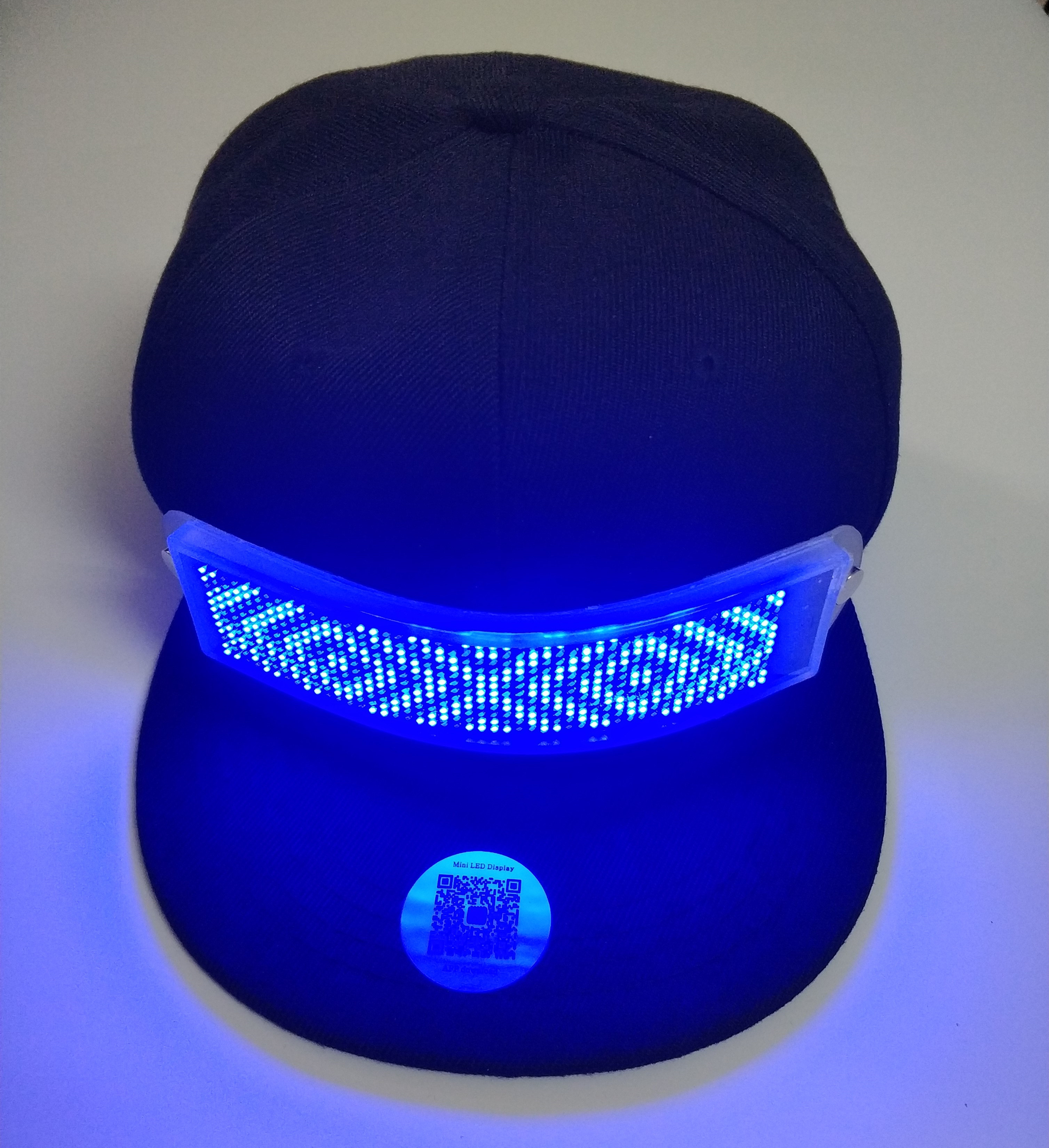 send message by phone bluetooth LED message cap rechargeable Fashion LED rolling message hat support gif dispaly led cap