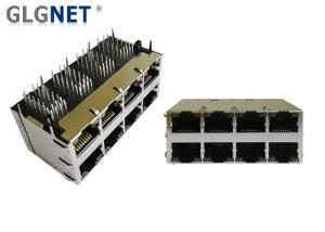 China NIC 8P8C Jack RJ45 Modular Jack With LED EMI Tab Spring Green Yellow on sale