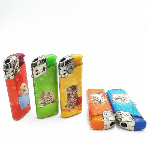 Custom Printing Sticker Plastic Gas Electronic Lighter for Sale