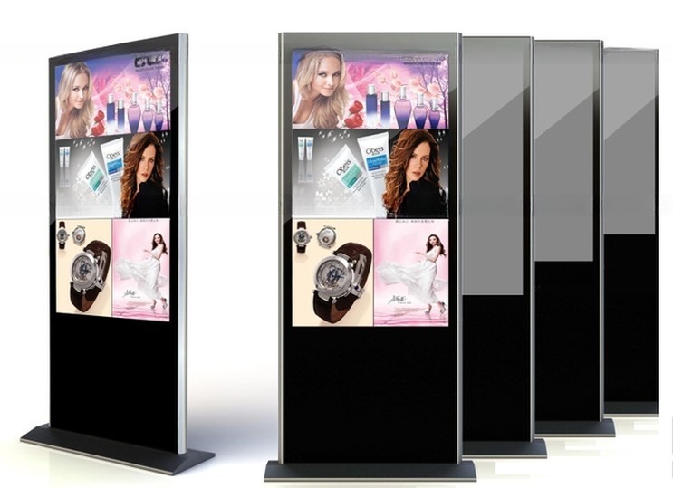 UHD 49" inch floor stand LCD digital wifi signage totem video loop display kiosk