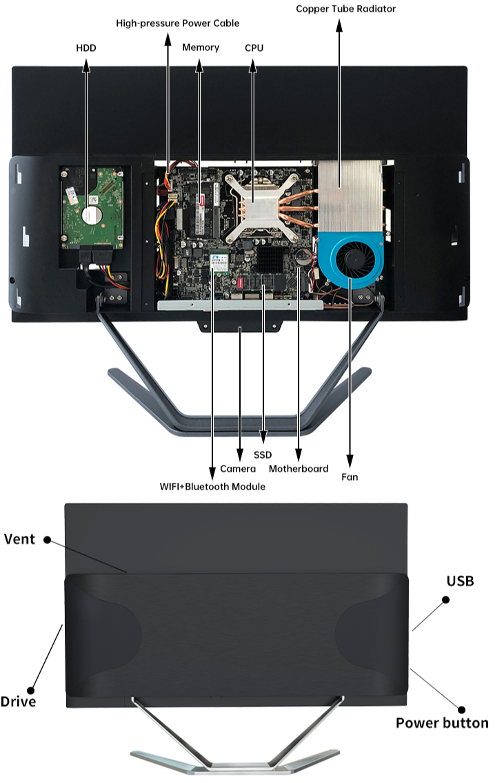 China manufacturer core i5 i7 i9 touch all-in-one all in one desk desktop pc computer supplier