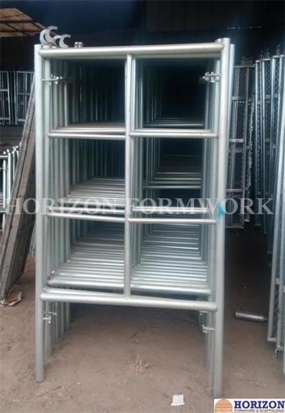 Quality 2 Horizontal Rungs Frame Scaffolding System 5' X 5' Size For Construction for sale