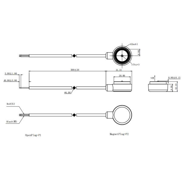 50000 cycles life test circular magnetic wire connectors with 2 pin magnetic connector